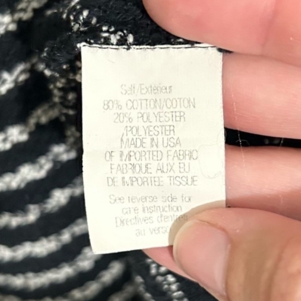 Theory Nikay Jacquard Purposeful Stripe Black & White Fit and Flare Dress SIZE 8 - Picture 5 of 5